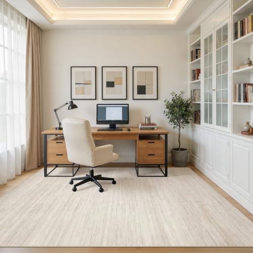 9x12 Area Rug Living Room Washable Rugs, Abstract Beige