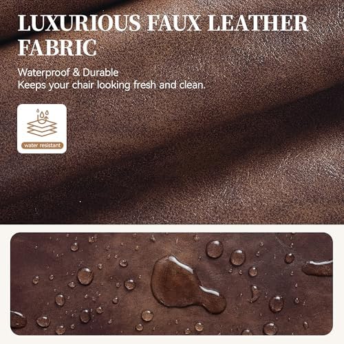 Faux Leather Modern Accent Chair, Upholstered Armchair with Button Tufted Bac...