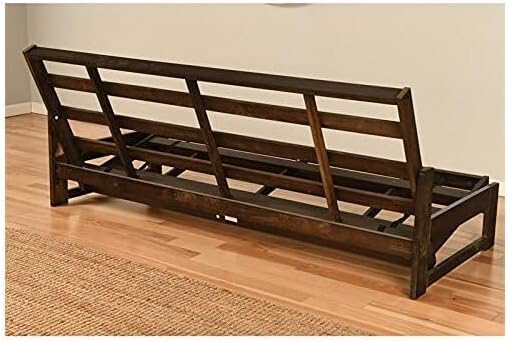 HomeStock Full Size Futon Frame Set - Convertible Sofa Bed - Hardwood Mocha F...