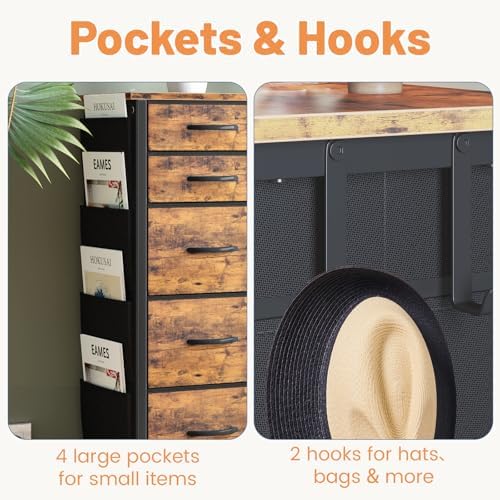 HCHQHS Dresser for Bedroom with 13 Drawers, 47 Inch Fabric Dresser