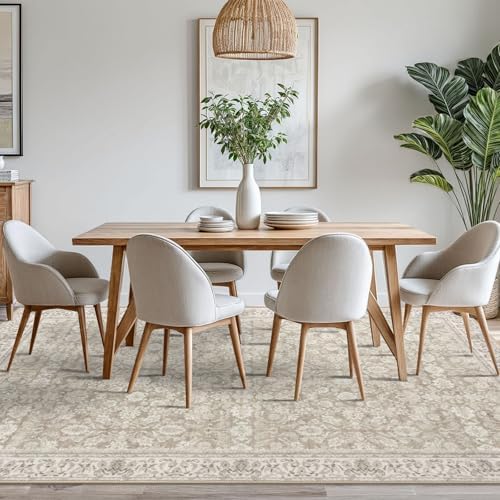 SIILOOM 8x10 Washable Area Rug, Non Slip Large Rug for Bedroom Living Room