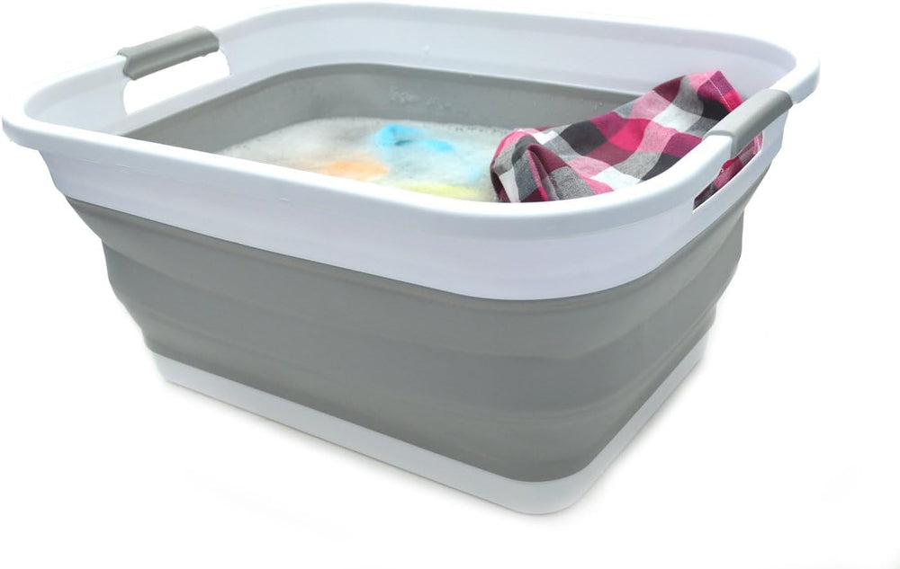 SAMMART 41L (10.8 gallon) Collapsible Plastic Laundry Basket-Foldable Pop Up ...