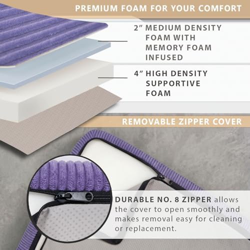 FoammaUSA Premium Corduroy Futon Couch Mattress – Made in USA 6-Inch Memory F...