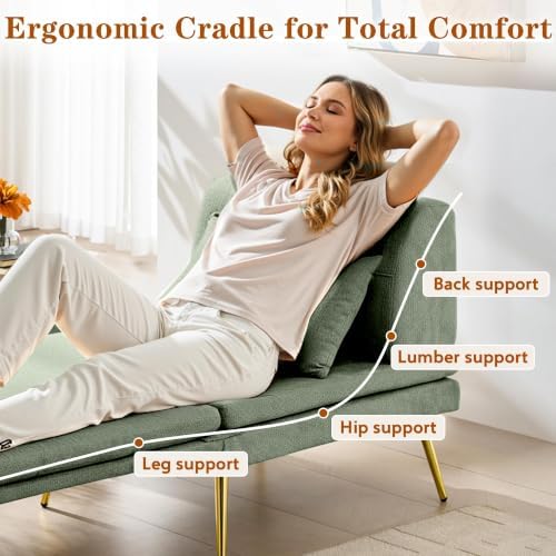 wanan Futon Chair, 3-in-1 Chair Sleeper Bed for Adults with Back Support