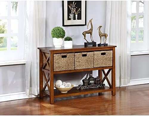 eHemco X-Side Console Sofa Table, Coffee