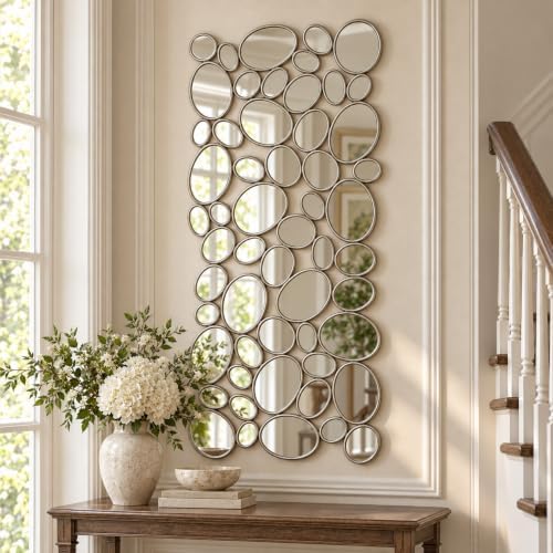 Silver Wall Mirrors Decorative - 51"x23" Large Modern Wall Mirror f...