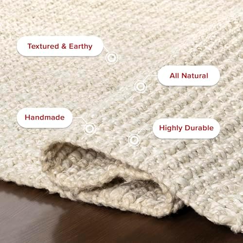 nuLOOM Daniela Off White Solid Flatweave Area Rug, 6' x 9'