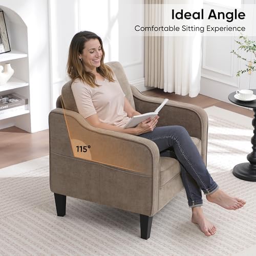 Accent Chair for Living Room, Mid Century Modern Reading Chair for Bedroom, U...