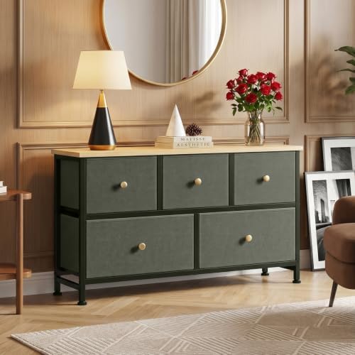 OLIXIS 5 Drawer Dresser for Bedroom, Storage Organizer Unit for Closet