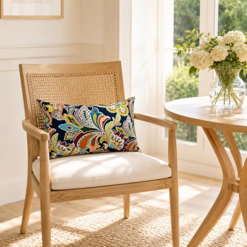 Pack of 2 Patio Lumbar Pillows 12"x20" | Fade Resistant Outdoor Wat...