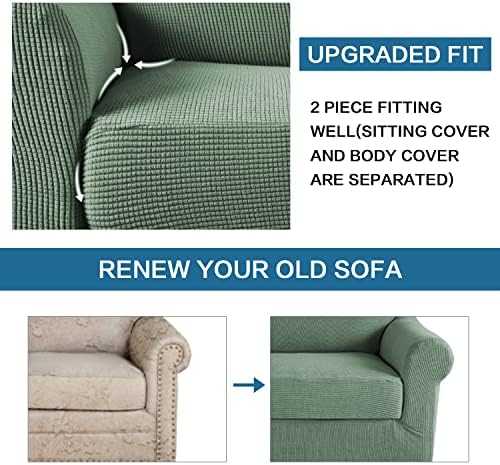 H.VERSAILTEX 2-Pieces Armchair Cover Chair Slipcovers with Arms Furniture Pro...