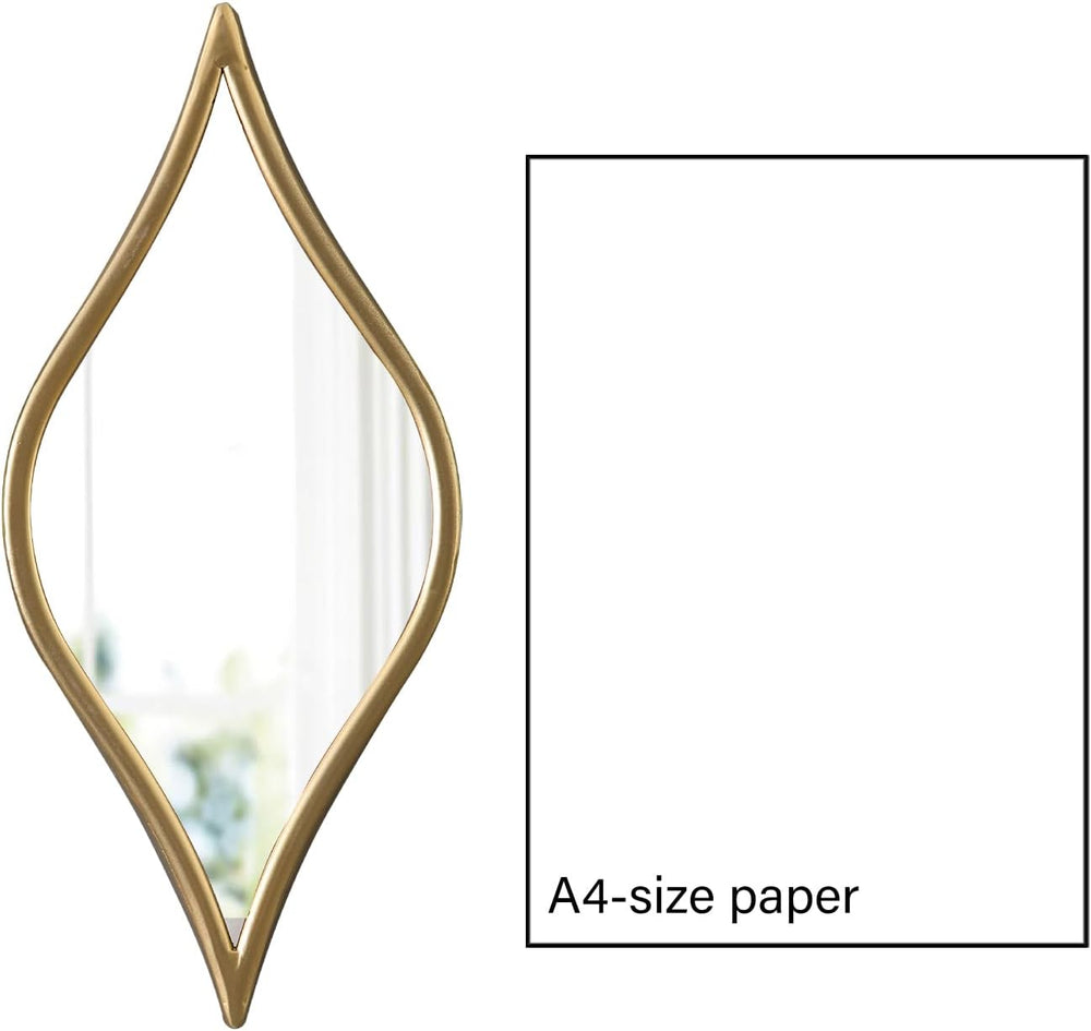 Decorative Tear Drop Gold Mirror Wall Decor 6 X 15 Inch, Set of 3