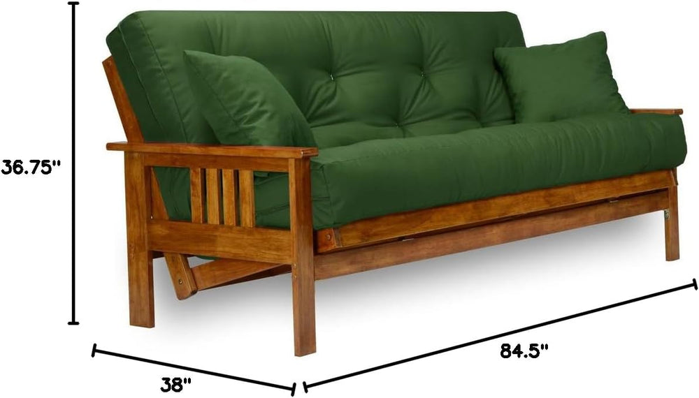 Nirvana Futons Stanford Futon Set - Queen Size, Frame, 8" Mattress, Twil...
