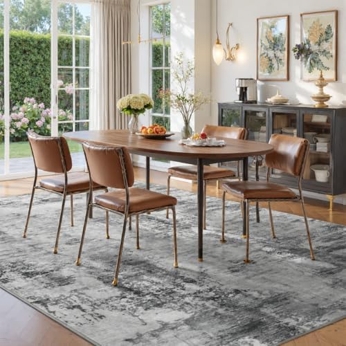 Beraliy Washable 5x7 Abstract Area Rugs for Living Room Bedroom, Grey