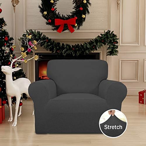 Easy-Going Stretch Chair Sofa Slipcover Washable Dark Gray