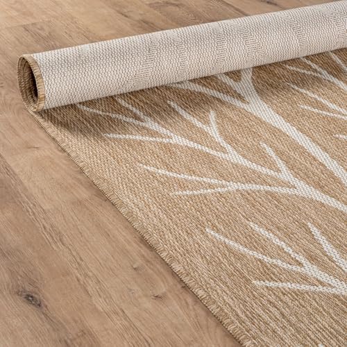 Washable Indoor Outdoor Rug 8x10 Modern Area Rugs Branch Pattern Non Shedding...