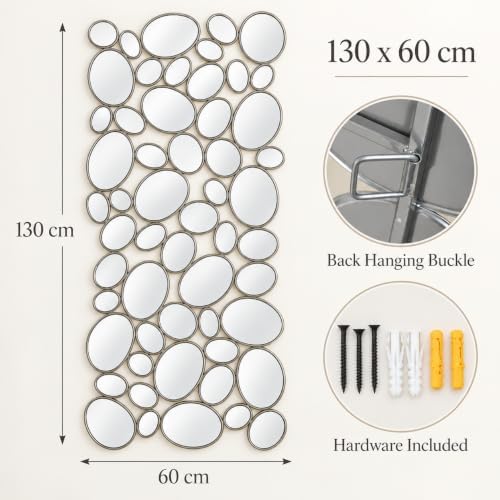 Silver Wall Mirrors Decorative - 51"x23" Large Modern Wall Mirror f...