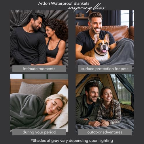 Waterproof Blanket for Bed King Size, Gray, Soft Fleece, 82x82