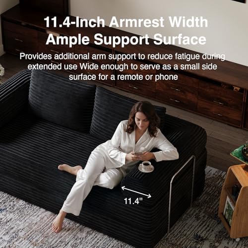 Novilla 75" Convertible Futon Sofa Bed, Boneless Couch with Smarts Coil®...