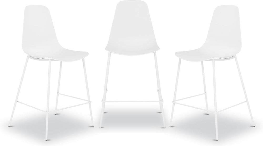 Poly & BARK Isla Bar Stools Set of 3 – Counter Height Bar Stool for Kitch...