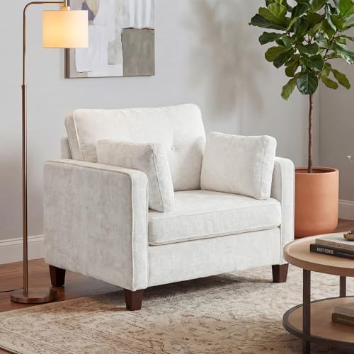 Luxury Oversized Accent Reading Armchair Set of 2, 41", Chenille, Beige
