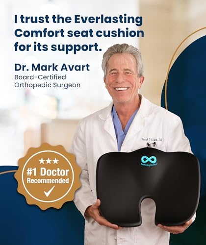 Everlasting Comfort Doctor Recommended Memory Foam Seat Cushion for Office Ch...