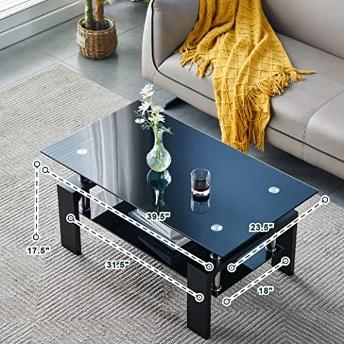Btrpily Living Room Rectangle Coffee Table, Tea Table Suitable for Waiting Ro...