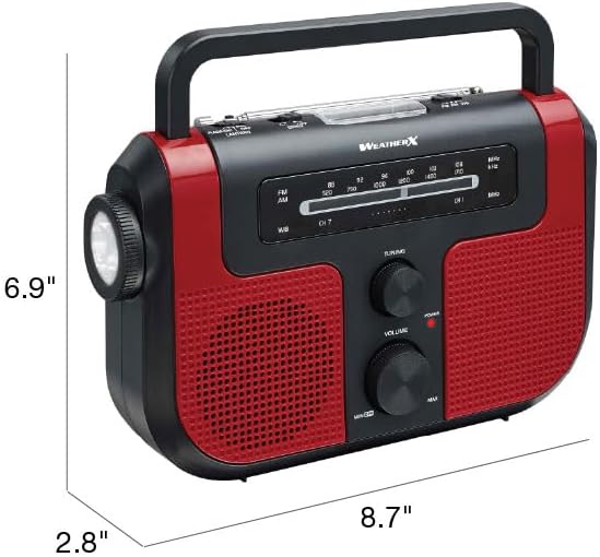 Weatherband AM/FM Radio with Flashlight, Lantern, and Phone Charger, WR383R