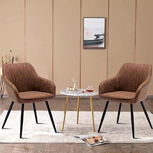 annjoe Faux Leather Accent Arm Chairs for Living Room Leisures/ Upholstered C...