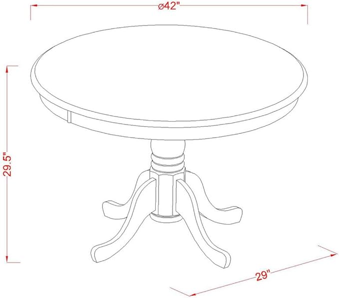 East West Furniture HLCA3-MAH-W 3 Piece Kitchen Table Set for Small Spaces Co...