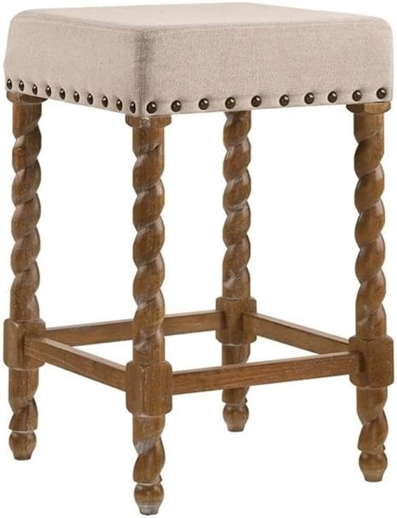 Carolina Chair & Table Remick 24" Counter Stool with Linen Upholster...
