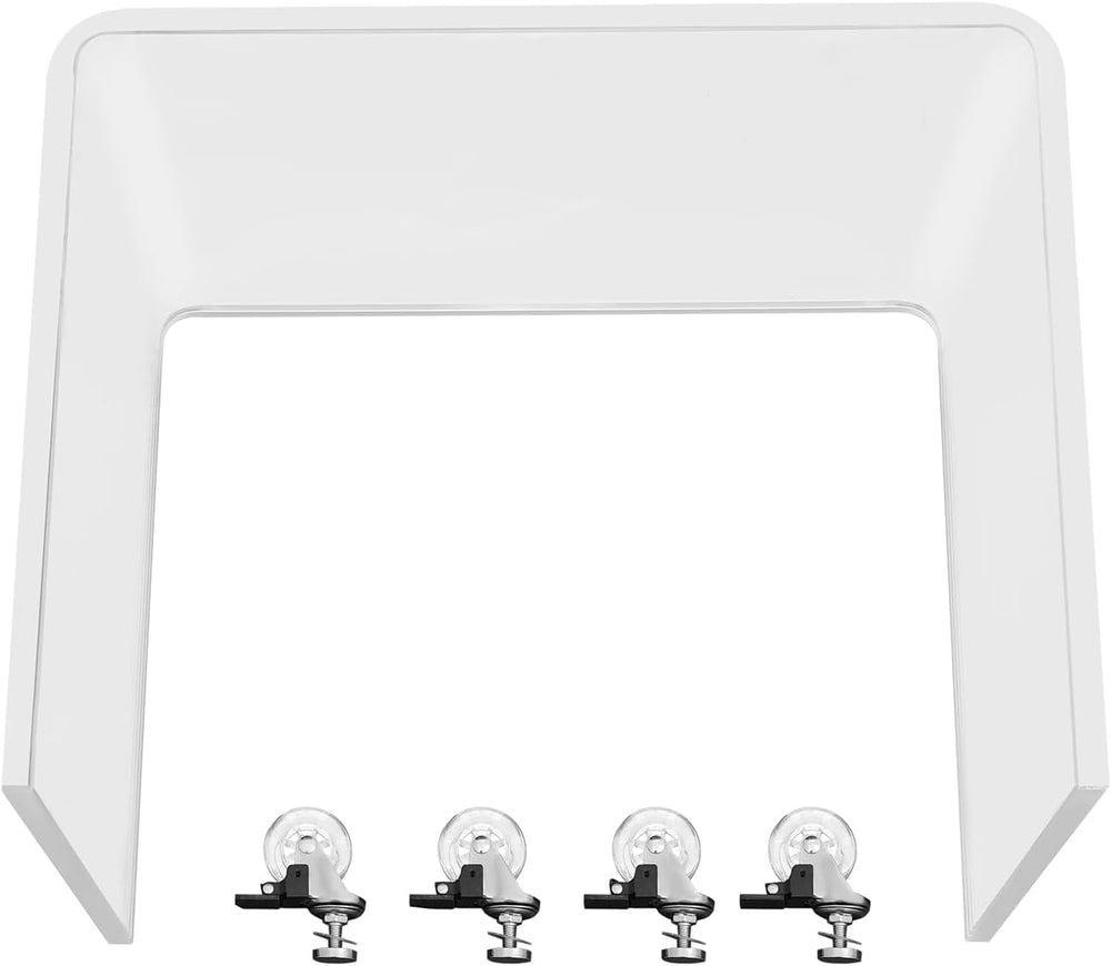 Modern Acrylic Side Table, C-Shaped Sofa Table Nightstand with Storage and Lo...