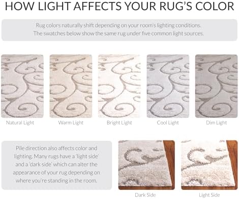 SAFAVIEH Florida Shag Rug 5'3"x7'6", Soft Plush Cream &...