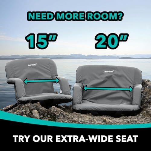Driftsun 2 Pack Extra Wide Stadium Seats with Back Support - Deluxe Foldable ...