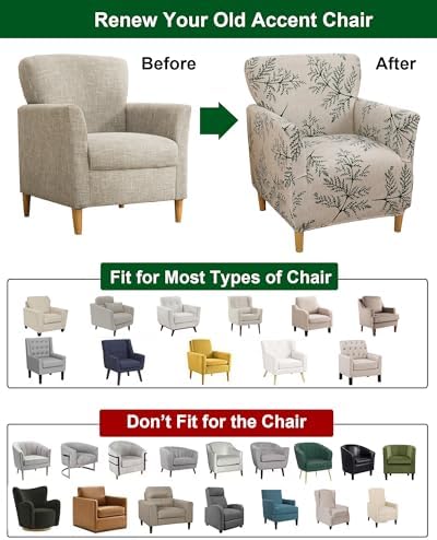 CRFATOP Accent Chair Cover, Stretch Armchair Slipcover for Living Room,45