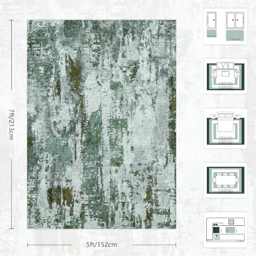 5x7 Area Rugs, Abstract Morden Soft Washable Rug, Non-Slip Low Pile Rugs for ...