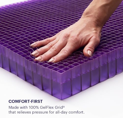 Purple Double Seat Cushion, Two-Sided Soft and Firm 2 Inch Gel Seat Cushion