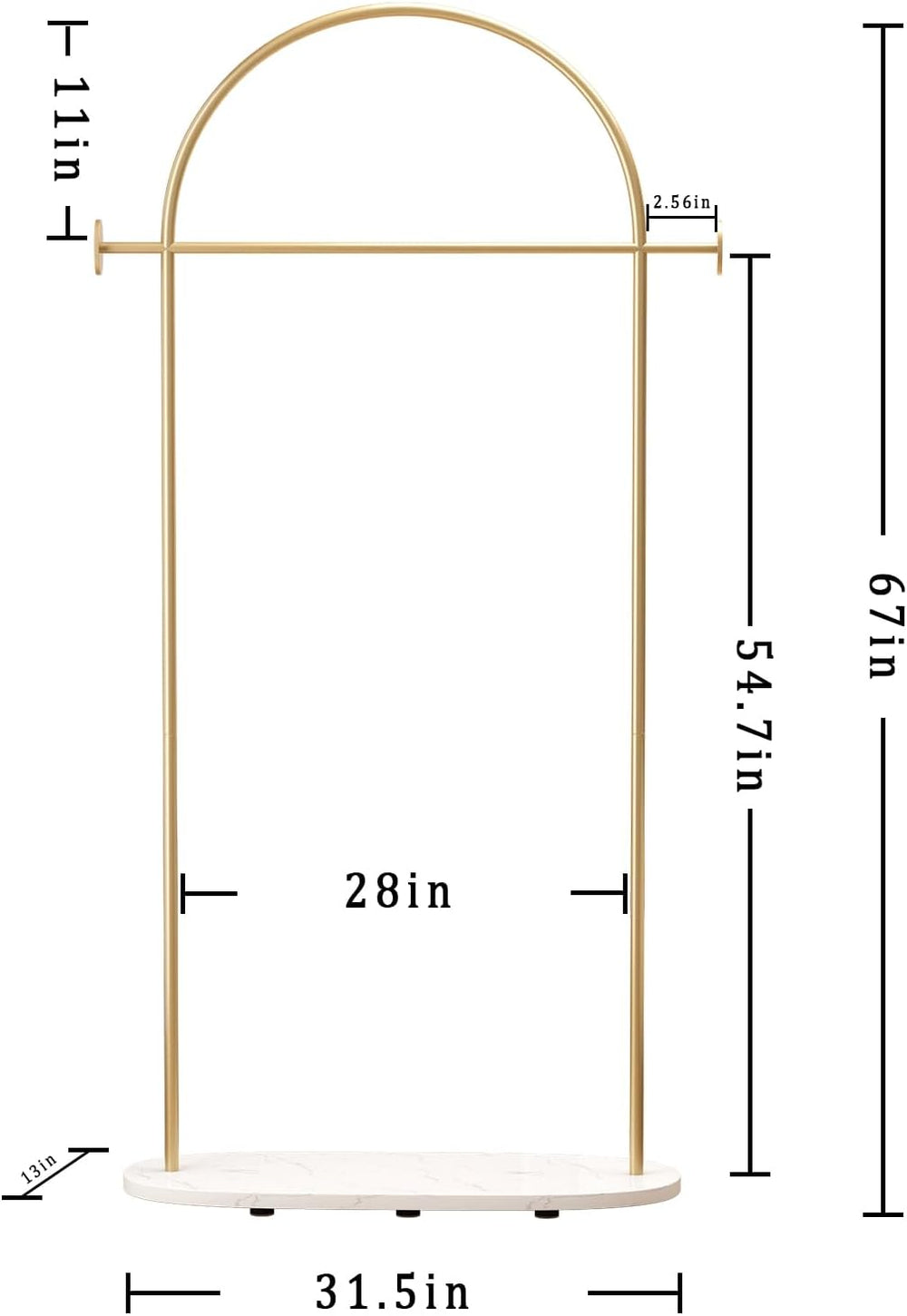 Gold Clothing Rack, Modern Clothes Rack with Shelf, Heavy Duty Freestanding C...