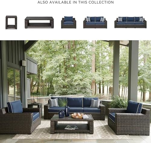 Signature Design by Ashley Grasson Lane Outdoor Rattan Square End Table with ...