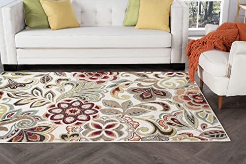 Dilek Transitional Floral Ivory 3-Piece Area Rug Set, 3-Piece Set