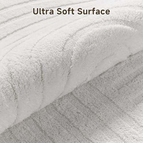 Pauwer 5x7 Area Rugs for Living Room, Modern Non Slip Washable Rug, White