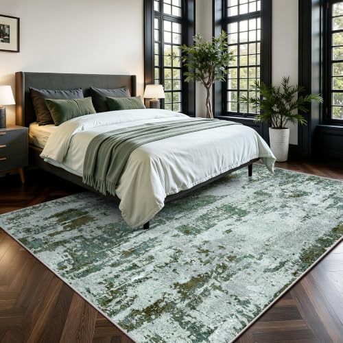 5x7 Area Rugs, Abstract Morden Soft Washable Rug, Non-Slip Low Pile Rugs for ...