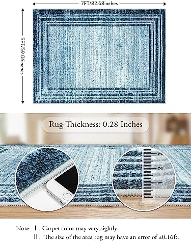 Lahome Abstract Area Rugs 5x7,Washable Modern Rugs for Living Room Non-Slip,L...