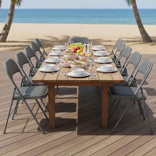 DUMOS Padded Folding Chairs 2 Pack, Dining Chairs, Outdoor Home Office