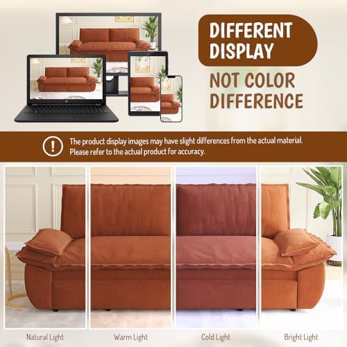 73.2" Sofa Bed Queen, 3-in-1 Pull Out Sofa Bed with Pillow Armrest, Mode...