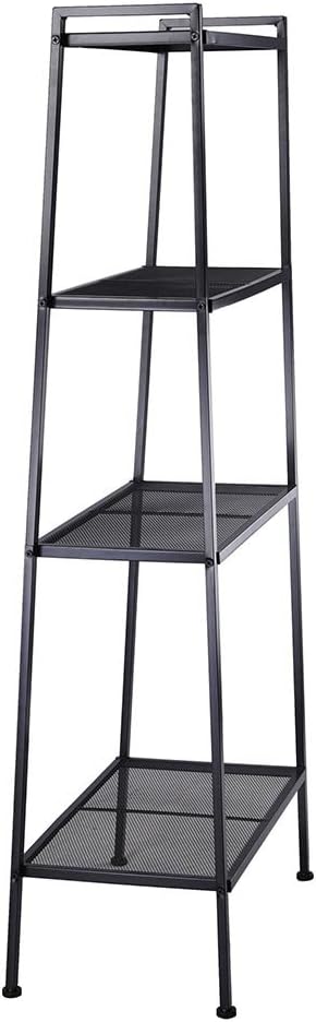 Yescom 4 Tier Metal Ladder Shelf Bookshelf Bookcase Leaning Storage Rack A Fr...