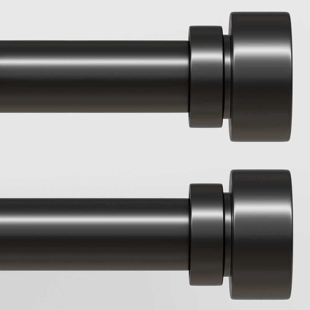 Lootkell Modern Black Curtain Rods Set, 48-84 Inches Adjustable, Heavy Duty 1...