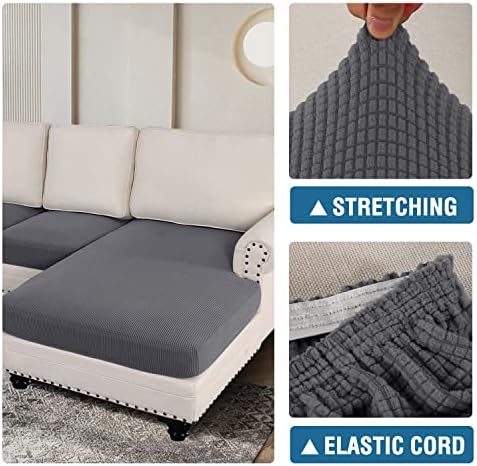 H.VERSAILTEX Sectional Couch Covers 3 Pieces Sofa Seat Cushion Covers L Shape...