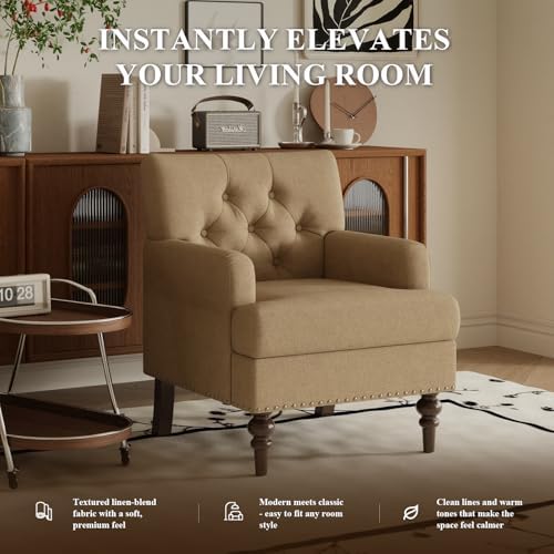 MALOL Modern Accent Chairs Set of 2 for Living Room, Comfy Bedroom Reading Ar...