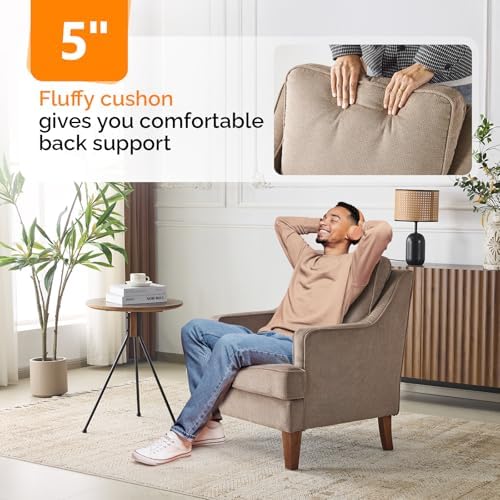 VINLI High Back Accent Chair Upholstered Armchair for Living Room, Entryway
